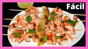 Receta brochetas de langostinos: Delicia ecuatoriana fácil